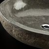 CP Round Gray Above Counter Vessel Sink for Vanity, River Stone, Small, 13.8"w