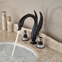 Roman Swan Dark Oil Rubbed Bronze Sink Faucet - Bathroom Sink Faucets