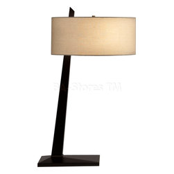 Tilt Table Lamp with Tan Shade - Table Lamps