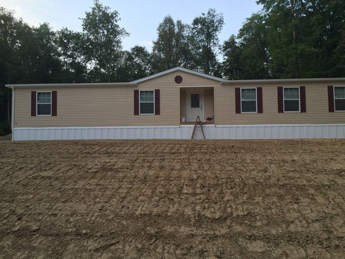 Landscape Front Of New Manufactured Home, Mobile Home Front Landscaping