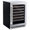 48-Bottle Stainless Steel 24" Single Zone Compressor Wine Cooler