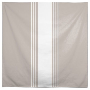 Tan and White Stripe Tablecloth