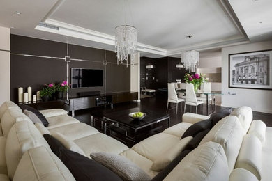 Inspiration for a contemporary living room remodel in Montreal