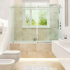 Clear Glass Frame-less Sliding Bath-Tub Door 56-60" x 62", Brushed Nickel