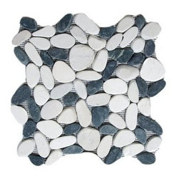 Exotic Glass STO 131 Black/White Cut Stone - Tile