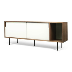 Dann Sideboard in Walnut with White Doors - Buffets And Sideboards