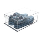 OnDisplay Luxury Acrylic Shoe Box - Clear Lucite Shoebox with Lid (Large/Men