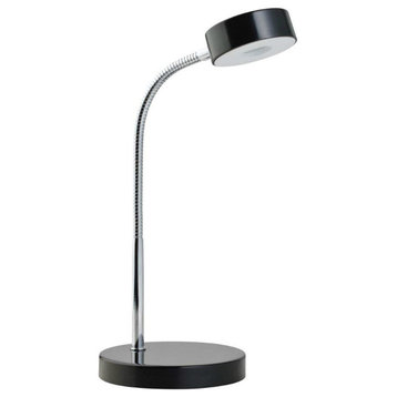 Globe Electric® 12643 Integrated LED Desk Lamp, Glossy Black Finish, 5 Watt