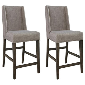Upholstered Counter Chair (RTA)-Set of 2 Rustic Brown