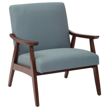 Davis Chair, Fabric With Medium Espresso Frame, Light Blue