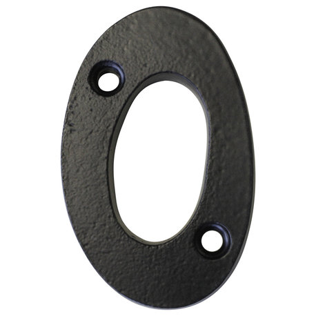 RCH Hardware Iron Vintage Traditional House Number, 2", Black, Zero