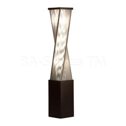 Torque Dark Brown Wood Accent Floor Lamp - Floor Lamps
