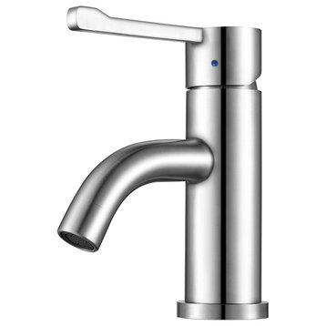 Solid Stainless Steel, single hole, extended single lever lavatory faucet