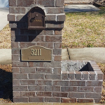 Brick Mailbox with Garden Planter