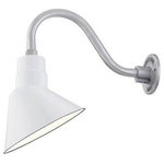 Millennium Lighting - Millennium Lighting RAS10-WP R Series - 10" Angle Shade - RAS10-ABR is shade onlyChoose a Goose Neck for wall mount (shown with RGN15-ABR)Optional Wire Guard (RWG10-ABR) is also available.R Series 10" Angle Shade White Porcelain *UL: Suitable for wet locations*Energy Star Qualified: n/a  *ADA Certified: n/a  *Number of Lights: Lamp: 1-*Wattage:200w A bulb(s) *Bulb Included:No *Bulb Type:A *Finish Type:White Porcelain