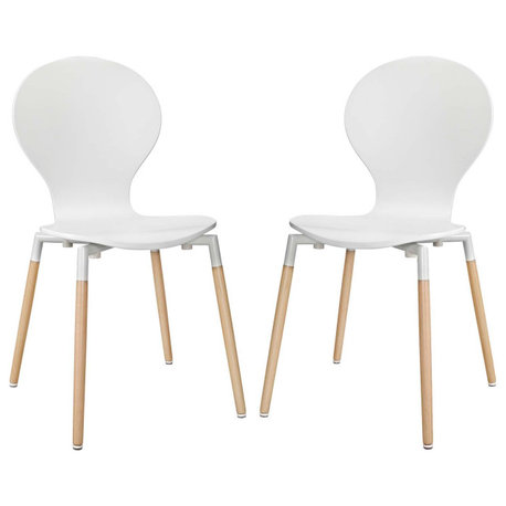 Path Dining Chair Set of 2, White