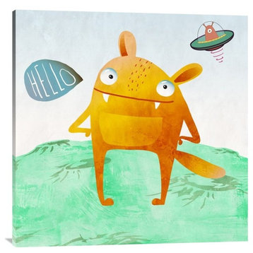 "Alien Friend Number 4" Stretched Canvas Giclee by Skip Teller, 40x40"