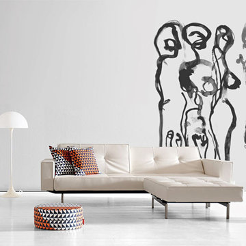 Innovation USA | Splitback White Leather Textile Sofa Bed | Arms -$1530.46