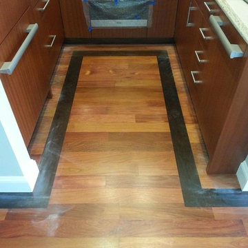 Custom Mahogany Floor with Herringbone pattern and Walnut Border