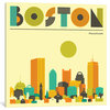 "Boston Skyline" by Jazzberry Blue Canvas Print, 37"x37"