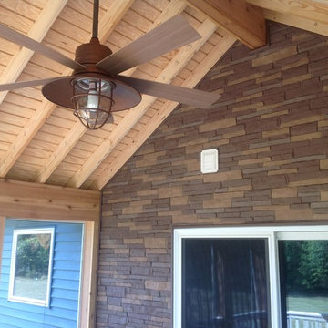 Auburn IN screened porch and low grade deck