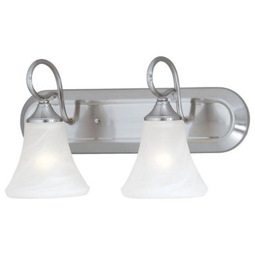 2 Light Bathroom Vanity Fixture in Brushed Nickel for Traditional