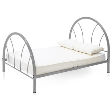 Furniture of America Beasley Contemporary Metal Platform Full Bed in Silver