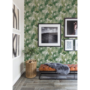 Green Palmero Peel & Stick Wallpaper, Bolt