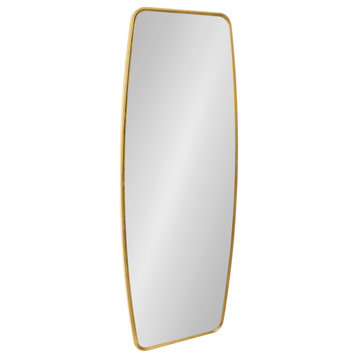 Caskill Barrel Framed Wall Mirror, Gold, 18x48