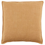 Jaipur Living - Jaipur Living Blanche Solid Light Terracotta Polyester Pillow 22" - The Burbank collection infuses homes with understated elegance, perfect for rustic and coastal spaces alike. The Blanche pillow is crafted of 100% linen and features soft, inviting flange for added texture and charm. In a light terracotta hue, this versatile cushion lends a grounding neutral to any room.