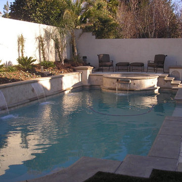 Formal pool and spa design.