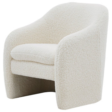 Zella Fabric Accent Arm Chair, Shearling Beige