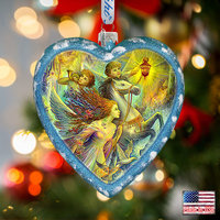 Hand Painted Scenic Glass Ornament Limited Edition Christmas Night ...