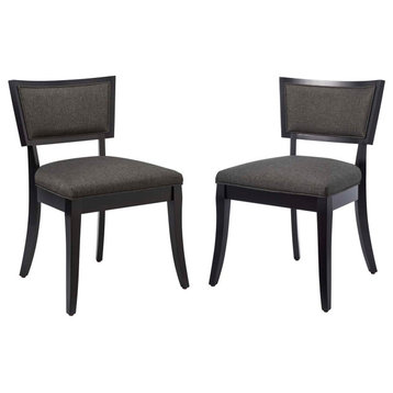 Pristine Upholstered Dining Chairs Set of 2, Gray