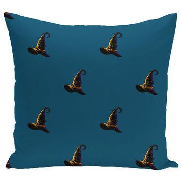 Witch's Brew Holiday Print Pillow, Teal, 16"x16"