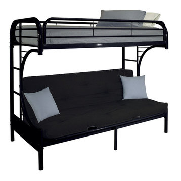 Cabot Twin XL over Queen Futon Bunk Bed, Black
