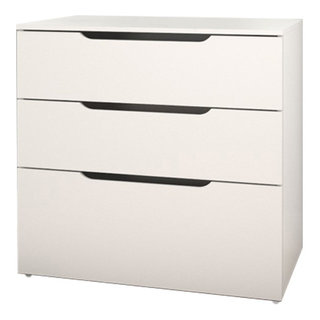 Space Solutions 3 Drawer Modern Metal Vertical File Cabinet with Lock in Silver