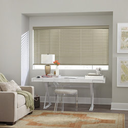 Transitional Beige Office Custom Window Horizontal Blinds by Hunter Douglas - Venetian Blinds