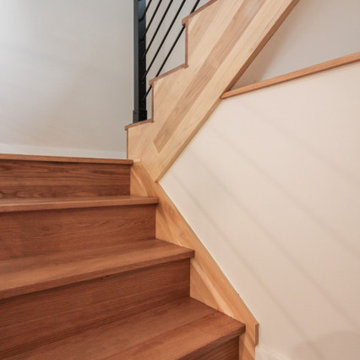Project #71 | Modern Hickory Staircase with Horizontal Balustrade