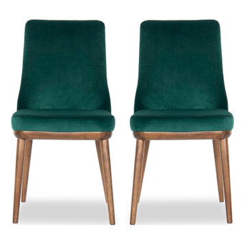 Pemberly Row Mid Century Modern Grayson Green Dining Chair (Set of 2)