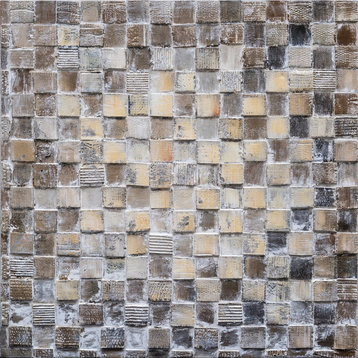 "Over 200 Tiles" Hand Painted Canvas Art, 40"x40"