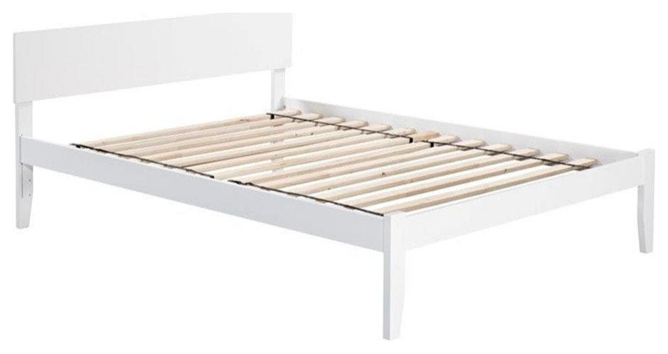 Attachble Berd Leo & Lacey Solid Wood Full Platform Bed with Attachable USB Charger in ...