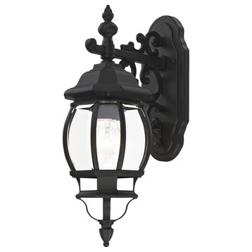 Textured Black Traditional, Colonial, French Historical, Outdoor Wall Lantern
