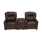 Pecan Brown Child Recliner Chair Theater Seating