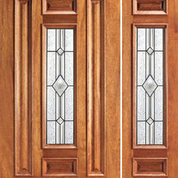 Pre-hung Mahogany Center Lite Exterior One Side light Door - Front Doors
