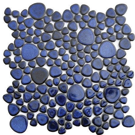 Porcelain Cobalt Pebble Tile