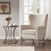 Madison Park Round Wingback Accent Chair, Cream