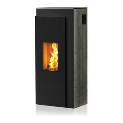 Po&ecirc;le &agrave; granul&eacute;s - Rika "KAPO" - Corps noir et acier effet vieilli - Freestanding Stoves