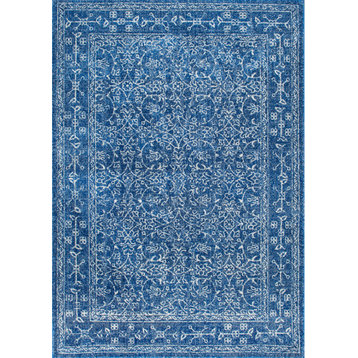 Nuloom Traditional Medieval Floral Rug , Dark Blue 8'x10'