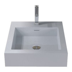 ADM Bathroom Design - ADM Square Freestanding Sink, White, 19" - Bathroom Sinks